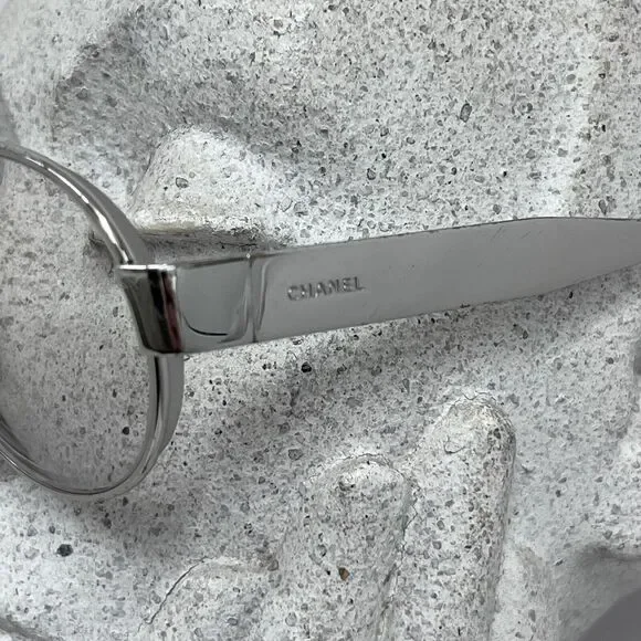 Chanel Sunglasses Shiny Silver Metal 09614 45002‎ Says \